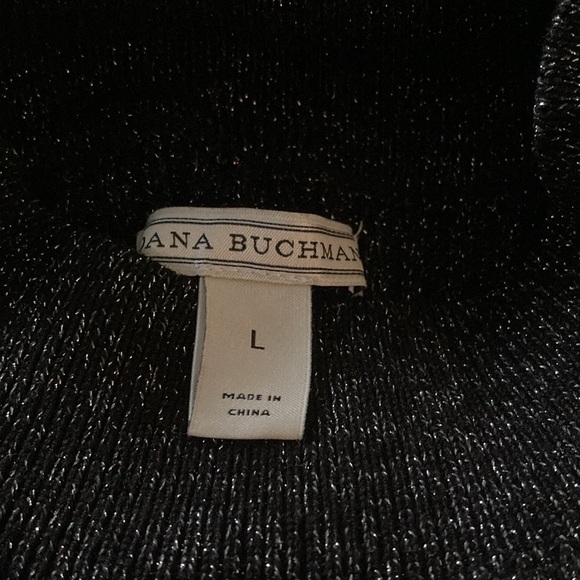 Dana Buchman large top black metallic threads sleeveless - Picture 11 of 12